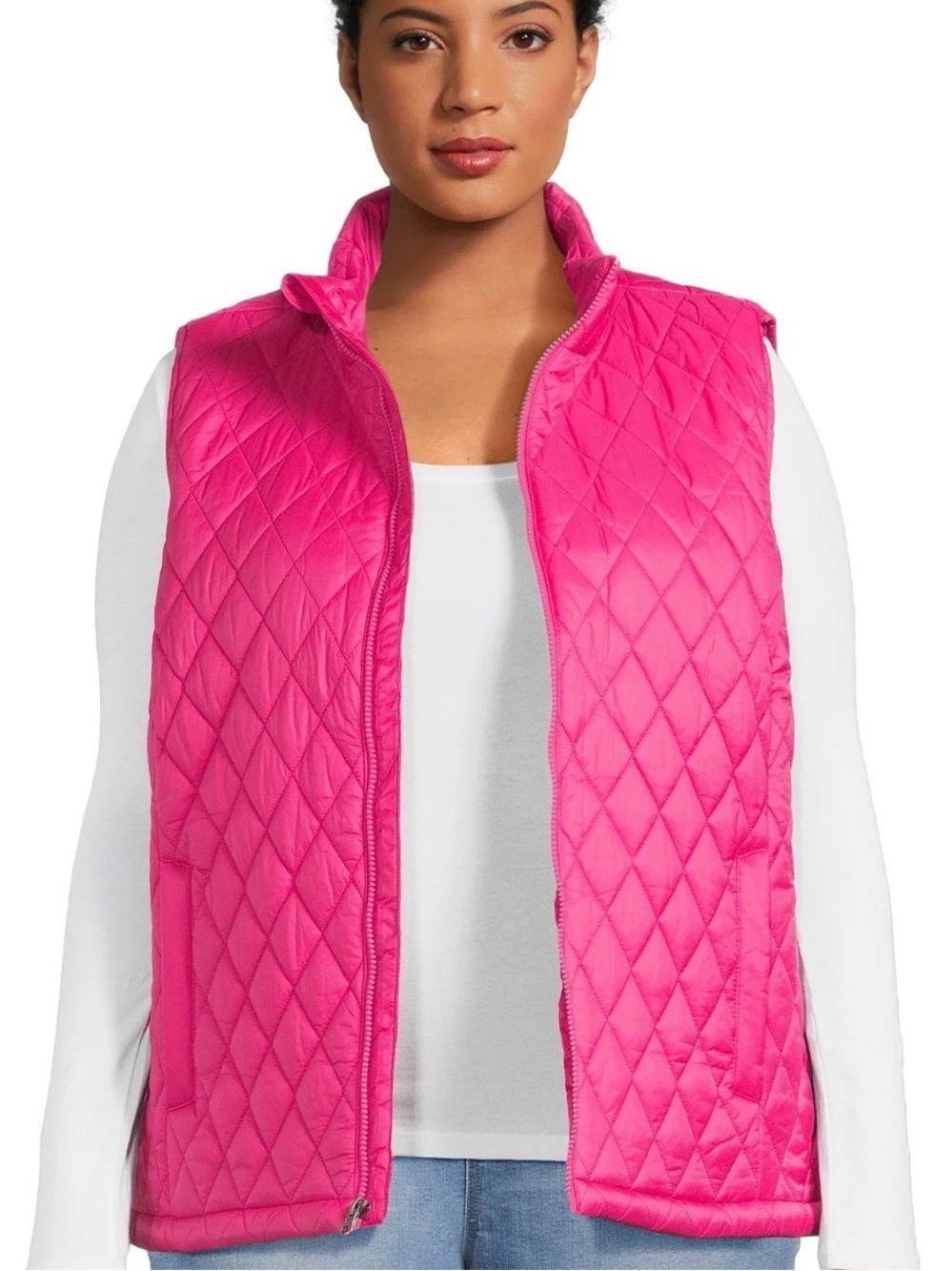 Time and Tru Hot Pink Quilted Vest